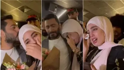 مش ماسكة نفسها .. تصرف غريب من فتاة عند رؤيتها تامر حسني