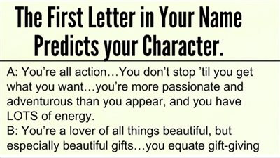 The First Letter In Your Name Predicts Your Character And Personality. Check Yours